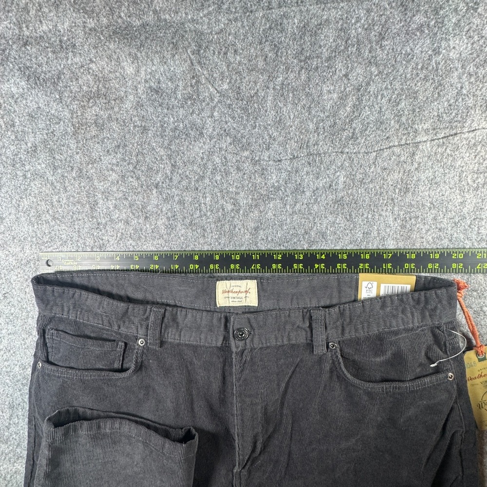 Weatherproof Vintage Mens Iron Gray 38x32 Corduroy 5 Pocket Straight Fit Pants - Picture 4 of 16